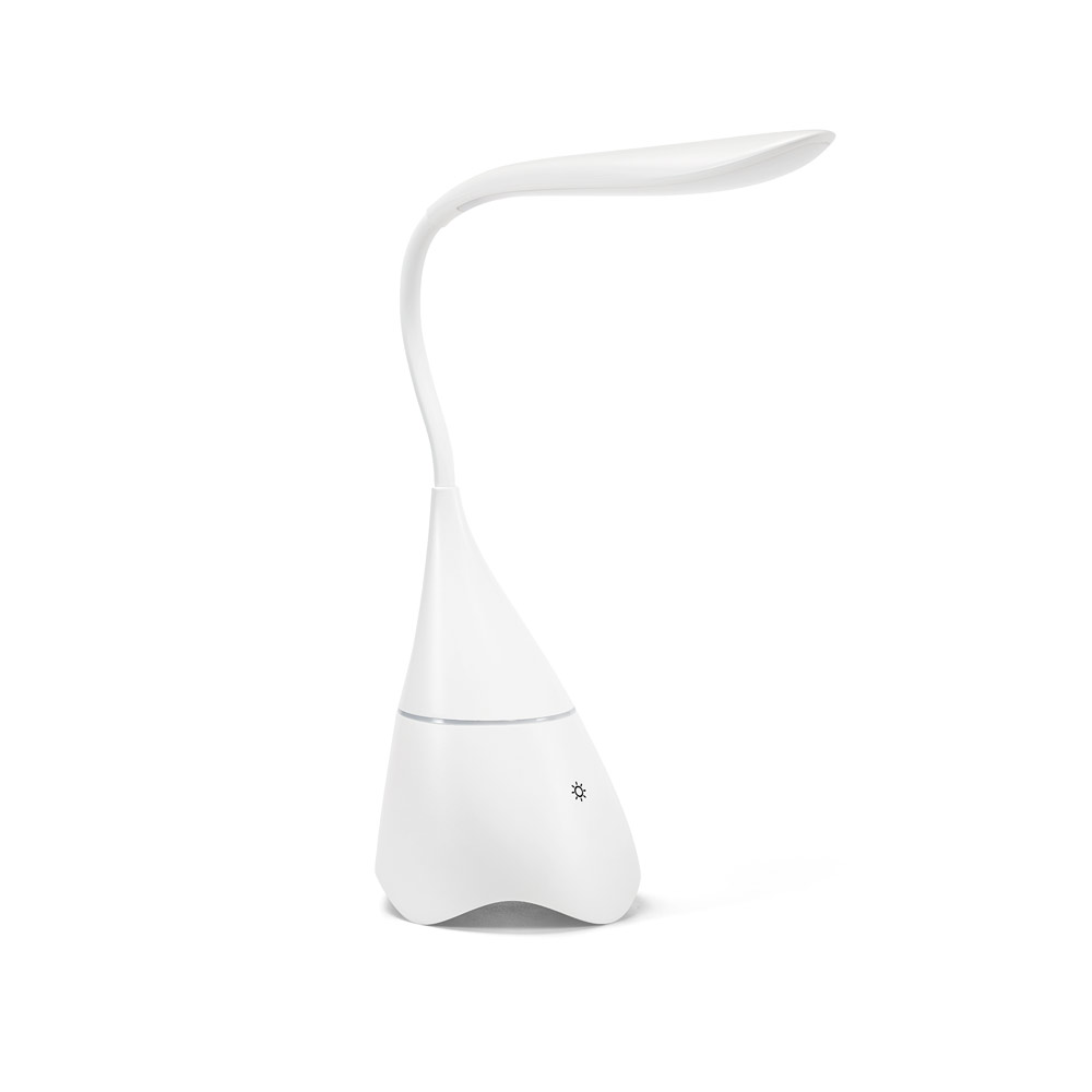 Luminária de mesa com caixa de som em ABS com 18 LEDs